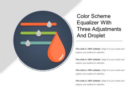 Color scheme equalizer with three adjustments and droplet