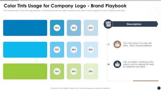 Color Tints Usage For Company Logo Brand Playbook Ppt Styles Professional