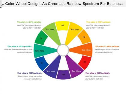Color wheel designs as chromatic rainbow spectrum for business
