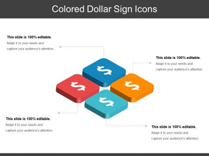 Colored dollar sign icons ppt design templates