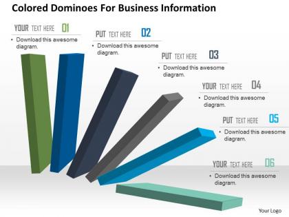 Colored dominoes for business information powerpoint template