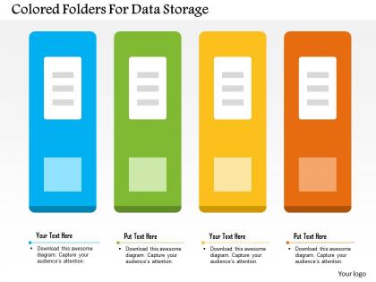 Colored folders for data storage flat powerpoint design