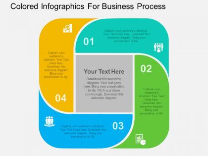 Colored infographics for business process flat powerpoint design