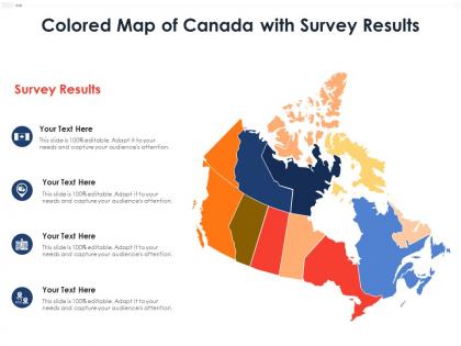 Colored map of canada with survey results