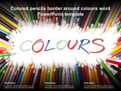 Colored pencils border around colours word powerpoint template