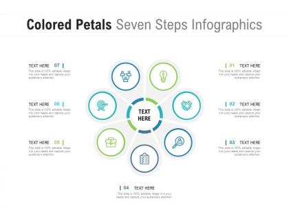 Colored petals seven steps infographics