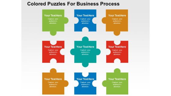 Colored puzzles for business process flat powerpoint design