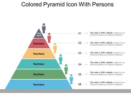 Colored pyramid icon with persons