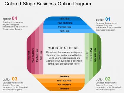 Colored stripe business option diagram flat powerpoint design