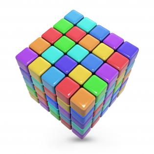 Colorful cubes for business and sales stock photo