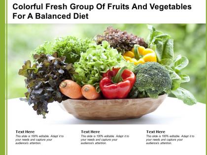 Colorful fresh group of fruits and vegetables for a balanced diet