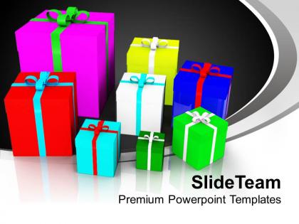 Colorful presents festival holidays powerpoint templates ppt themes and graphics 0113