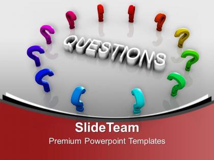 Colorful question marks around the question powerpoint templates ppt themes and graphics 0313