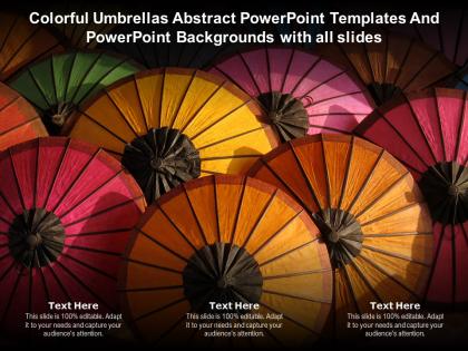 Colorful umbrellas abstract powerpoint templates powerpoint backgrounds with all slides