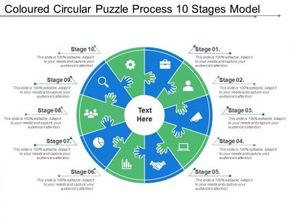 Coloured circular puzzle process 10 stages model