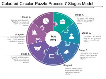 Coloured circular puzzle process 7 stages model