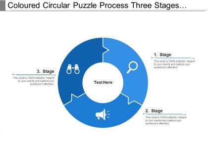 Coloured circular puzzle process three stages pattern