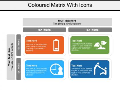 Coloured matrix with icons