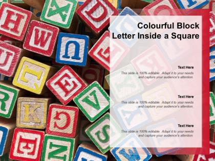 Colourful block letter inside a square
