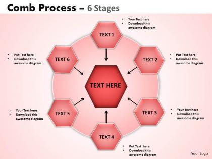 Comb process 6 stages powerpoint slides and ppt templates 0412