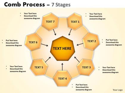 Comb process 7 stages powerpoint slides and ppt templates 0412