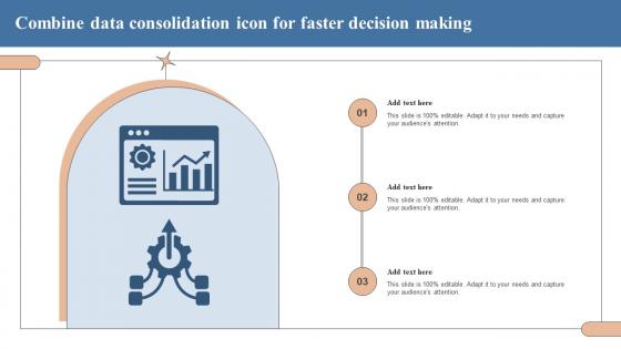Combine Data Consolidation Icon For Faster Decision Making