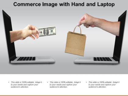 Commerce image with hand and laptop