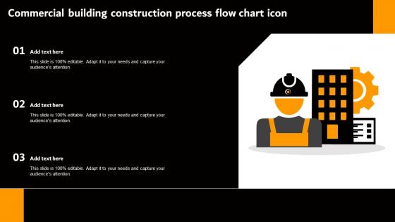 Commercial Building Construction Process Flow Chart Icon