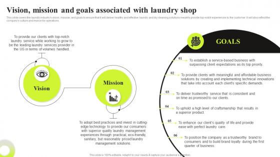 Commercial Laundry Business Plan Vision Mission And Goals Associated With Laundry Shop BP SS