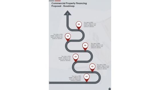 Commercial Property Financing Proposal Roadmap One Pager Sample Example Document