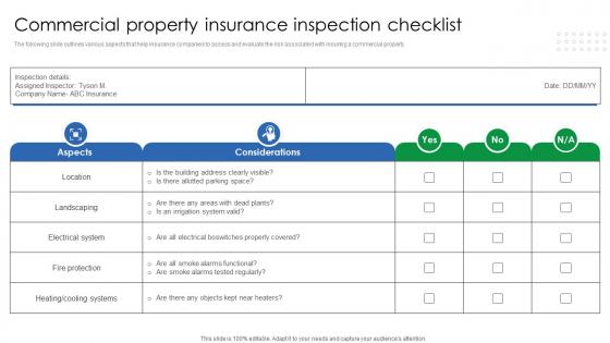 Commercial Property Insurance Inspection Checklist