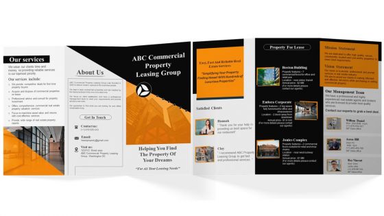 Commercial Real Estate Leasing Services Brochure Trifold