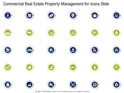 Commercial real estate property management for icons slide ppt professional slides