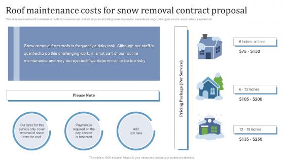 Commercial Snow Removal Services Roof Maintenance Costs For Snow Removal Contract Proposal