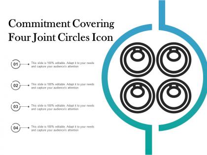 Commitment covering four joint circles icon