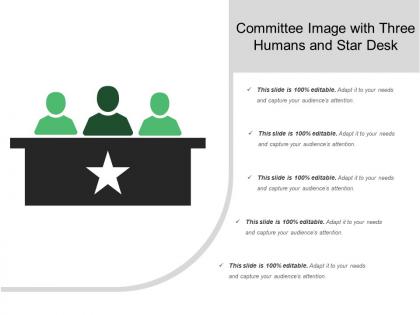 Committee image with three humans and star desk