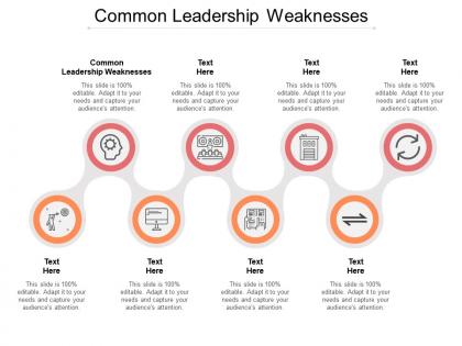 Common leadership weaknesses ppt powerpoint presentation slides designs cpb