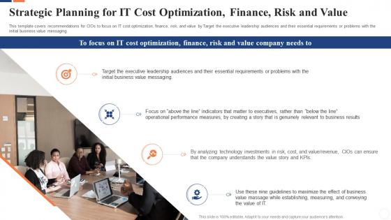 Communicate business value to your stakeholders strategic planning for it cost optimization