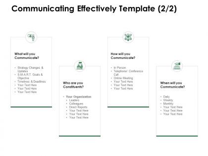 Communicating effectively template organization ppt presentation infographics outfit