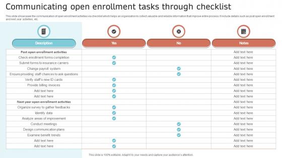Communicating Open Enrollment Tasks Through Checklist