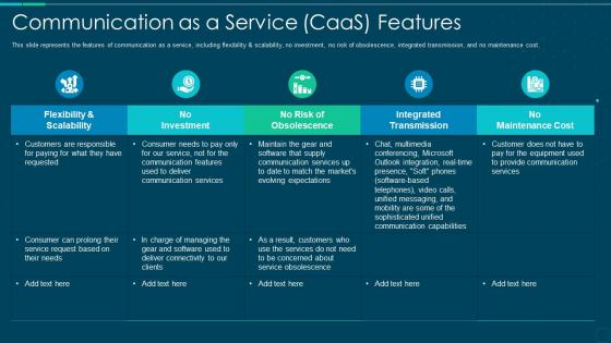 Communication as a service caas features ppt styles guide