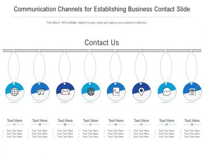 Communication channels for establishing business contact slide infographic template