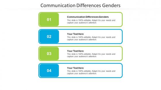 Communication differences genders ppt powerpoint presentation infographics template cpb
