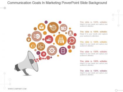 Communication goals in marketing powerpoint slide background