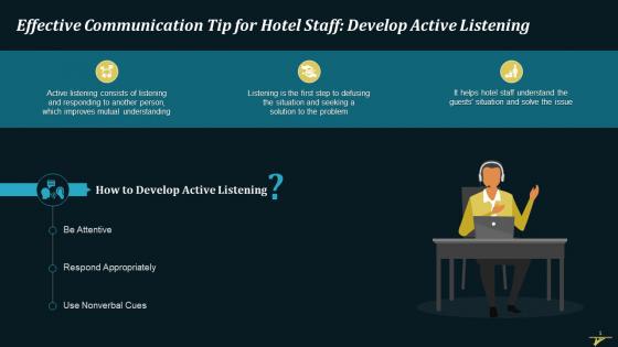 Communication Improvement Tip Develop Active Listening Training Ppt
