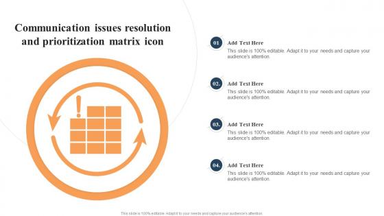 Communication Issues Resolution And Prioritization Matrix Icon