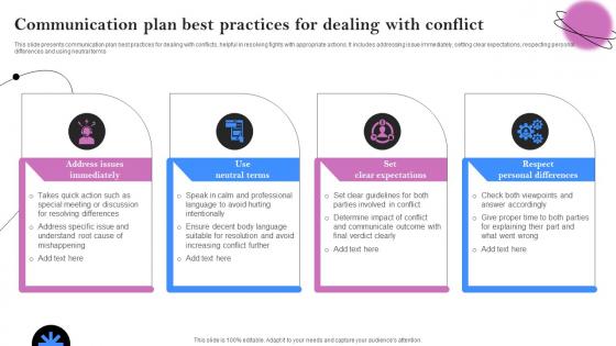 Communication Plan Best Practices For Dealing With Conflict