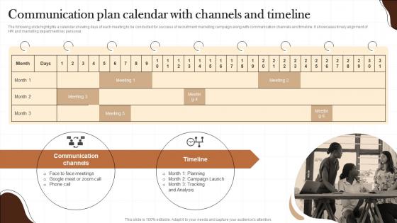 Communication Plan Calendar With Channels Non Profit Recruitment Strategy SS
