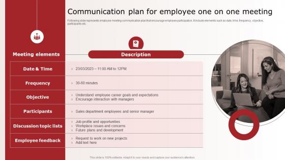 Communication Plan For Employee One On Optimizing Upward Communication Techniques