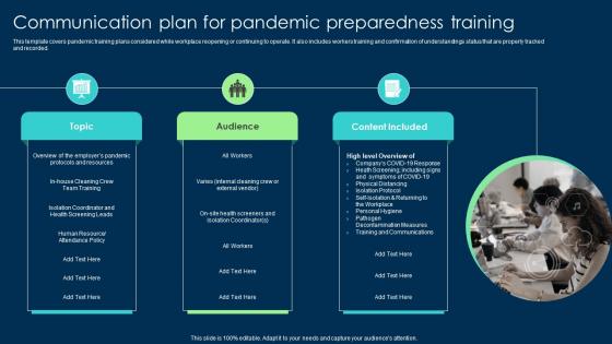 Communication Plan For Pandemic Preparedness Training Business Transformation Guidelines